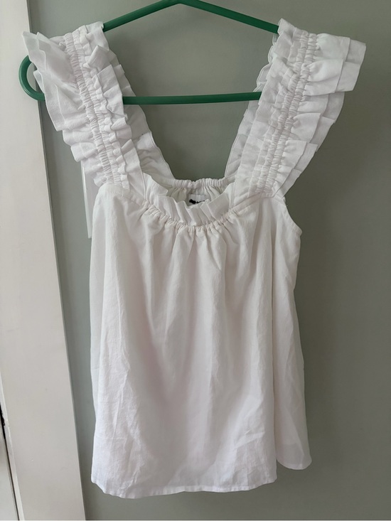 Piyama Other - NEW Piyama Nicolette White Ruffle Strap Top XS white washed cotton